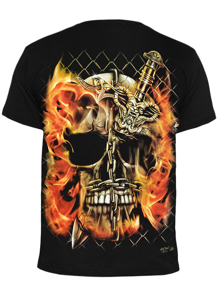 Футболка Rock Chang Череп В Цепях - фото 2 - rockbunker.ru