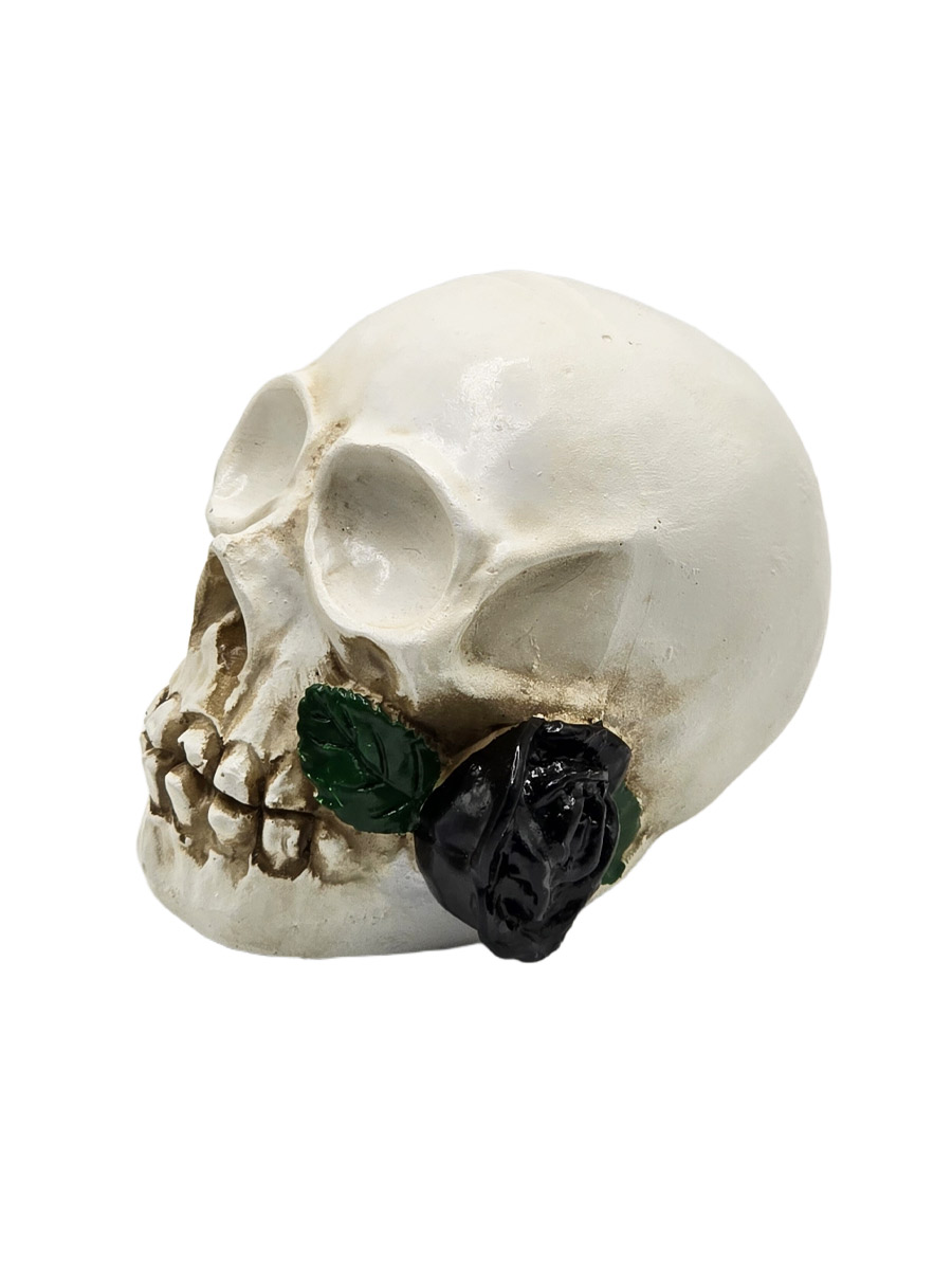 Светильник-ночник Череп Черная роза - фото 2 - rockbunker.ru