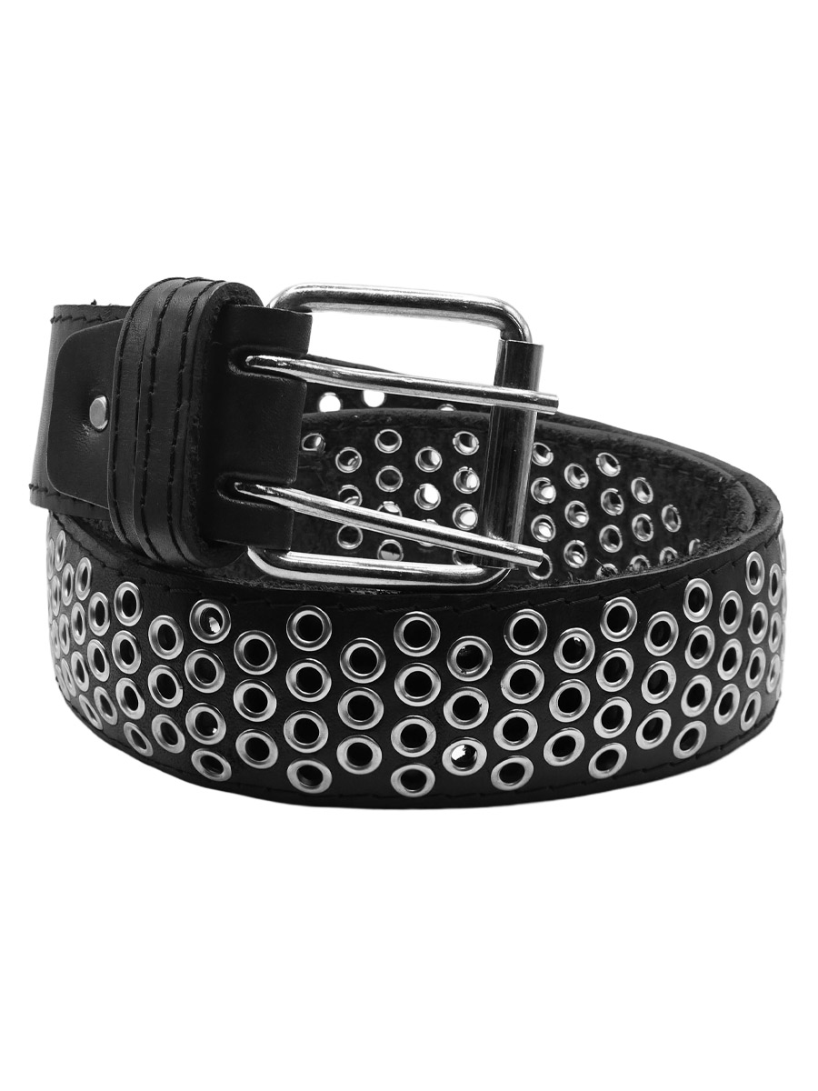 Ремень кожаный Rebel State Люверсы широкий - фото 1 - rockbunker.ru