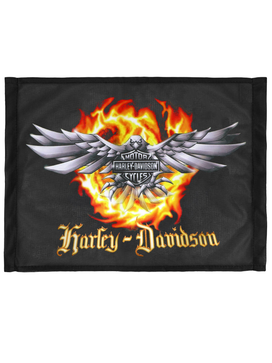 Флаг автомобильный Harley Davidson Eagle - фото 2 - rockbunker.ru