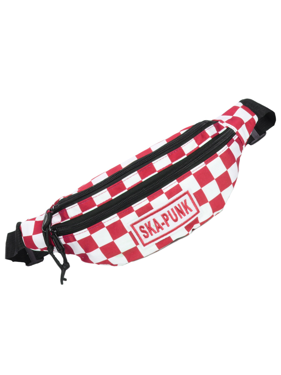Сумка на пояс Ska-Punk красная клетка - фото 1 - rockbunker.ru