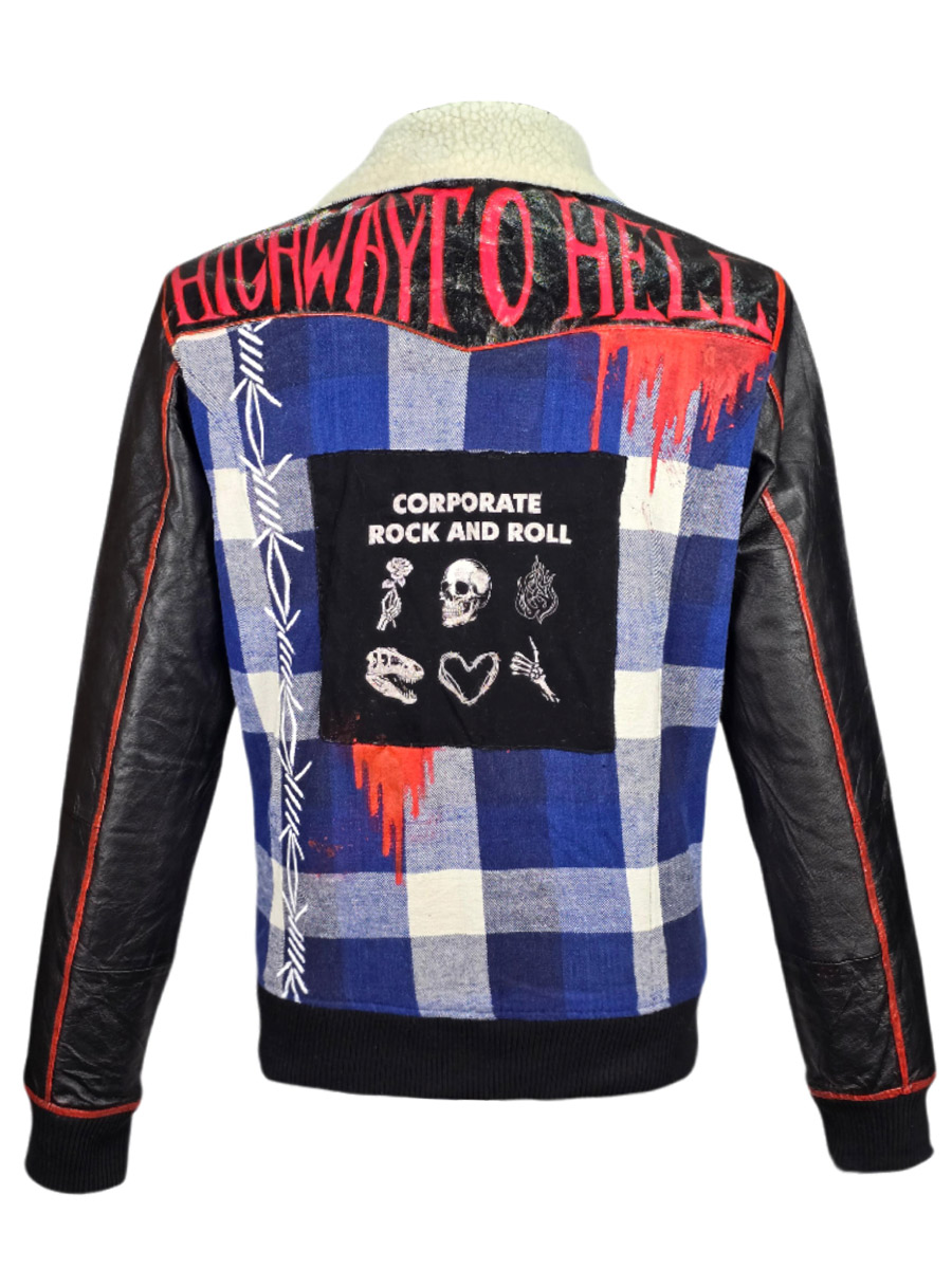 Куртка клетчатая кастомная Highway To Hell - фото 2 - rockbunker.ru