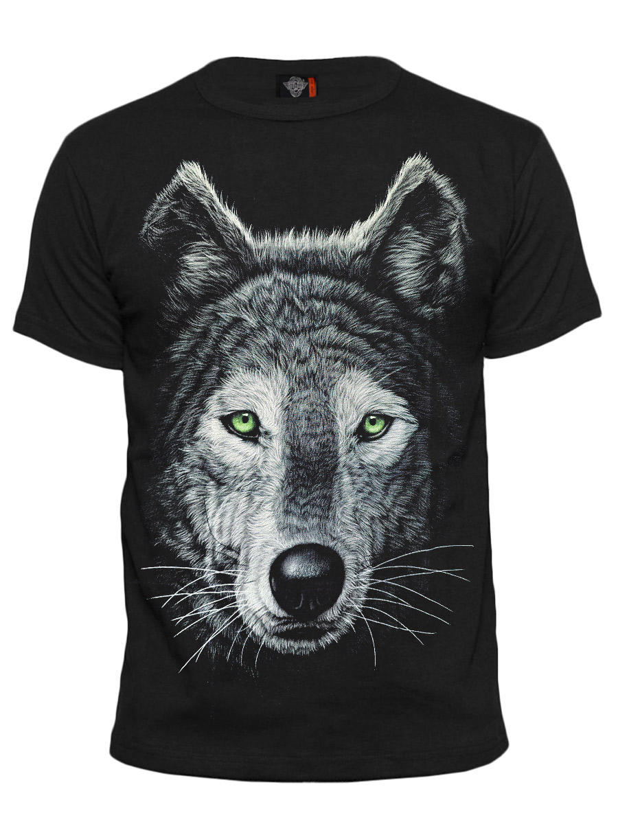 Футболка Rock Eagle Волк С Зеленым Глазом - фото 1 - rockbunker.ru