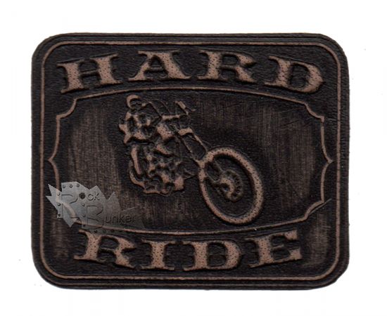 Нашивка кожаная Hard Ride чёрная - фото 2 - rockbunker.ru