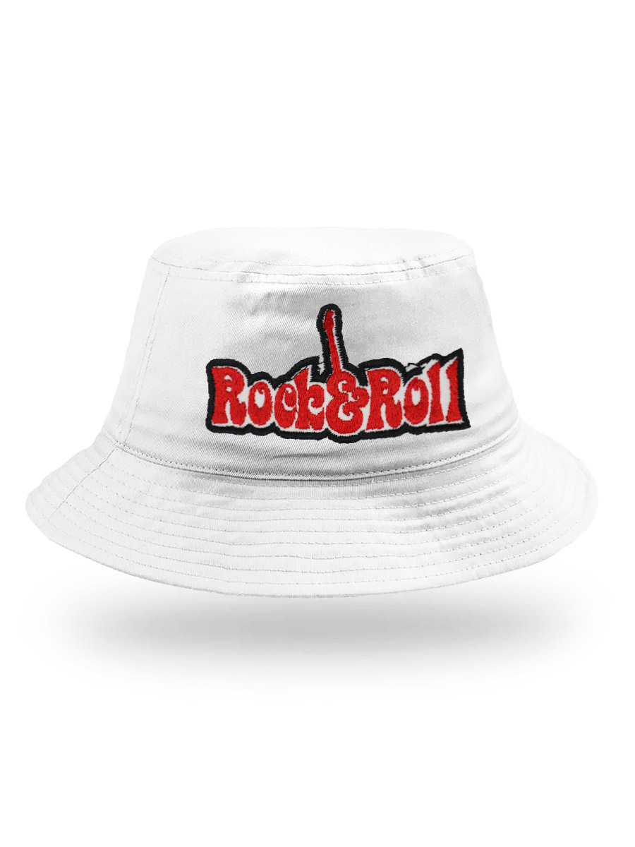 Панама RockMerch Rock n Roll белая - фото 1 - rockbunker.ru