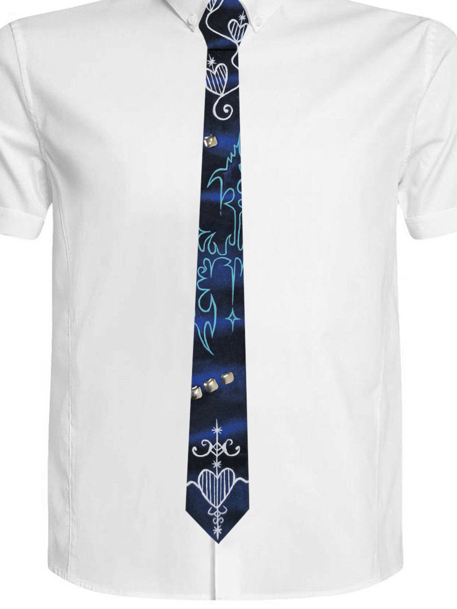 Галстук кастомный Blue Tribal - фото 1 - rockbunker.ru