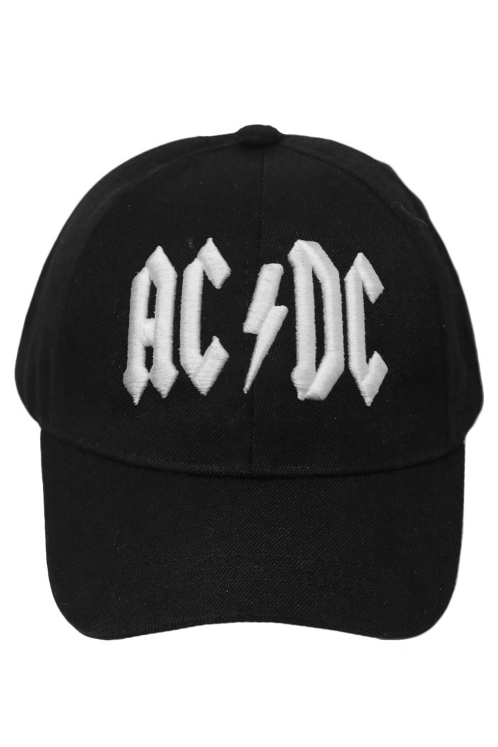 Бейсболка AC DC с 3D вышивкой белая - фото 2 - rockbunker.ru