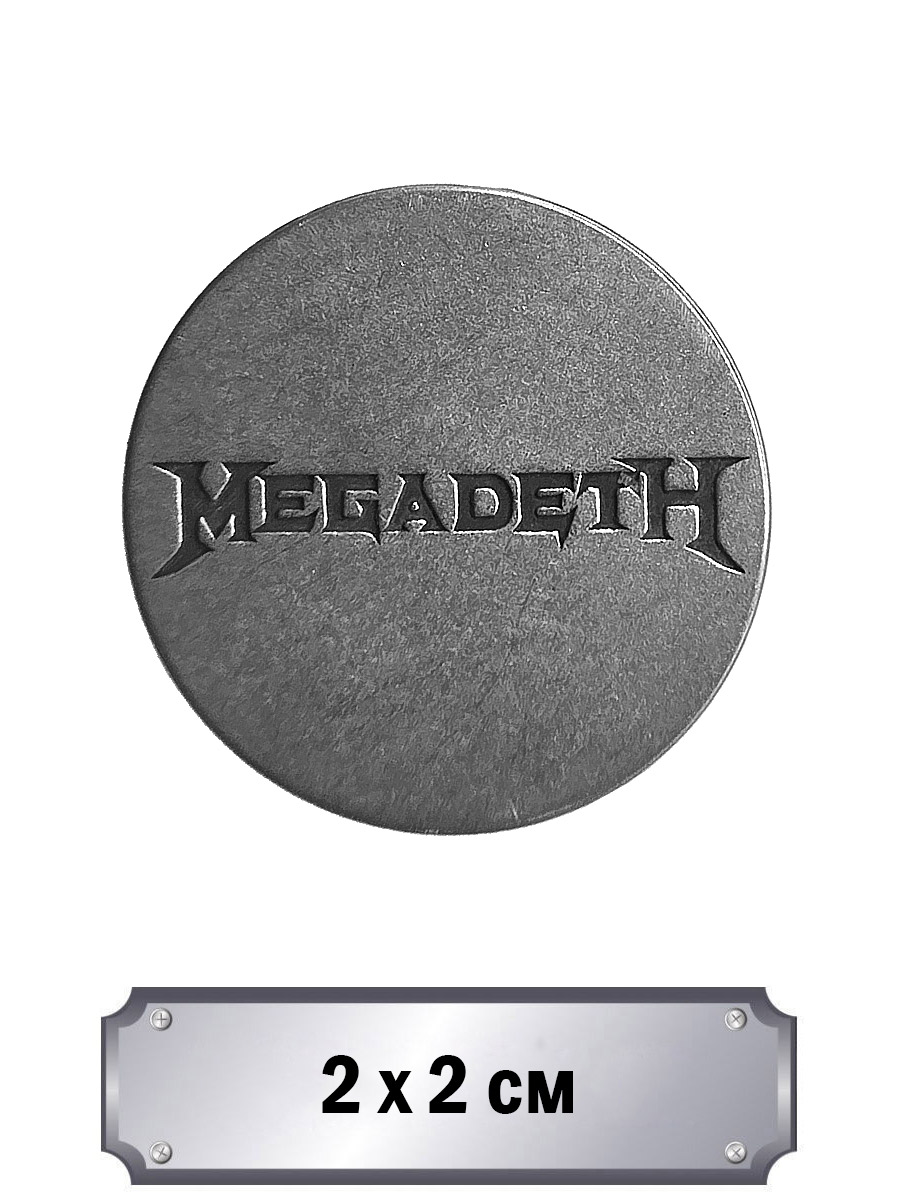 Значок с тиснением Megadeth - фото 1 - rockbunker.ru