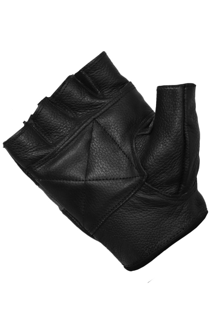 Перчатки кожаные First M-160 без пальцев черные - фото 2 - rockbunker.ru
