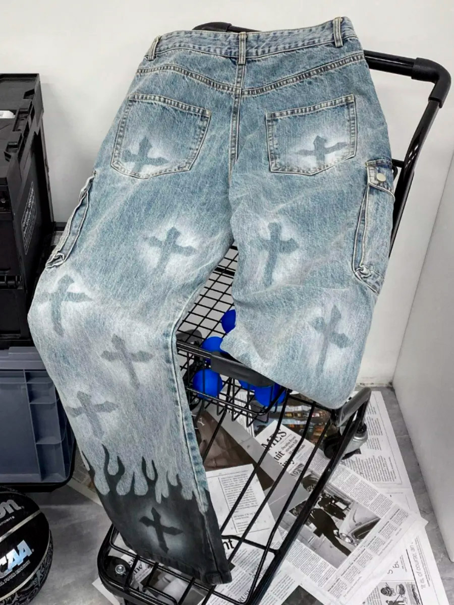 Джинсы с крестами - фото 3 - rockbunker.ru