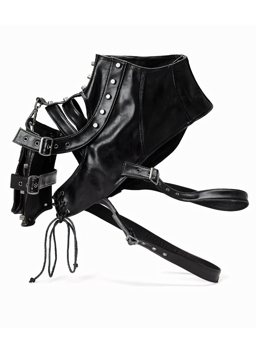 Наплечник Стимпанк Заклепки Черный - фото 2 - rockbunker.ru