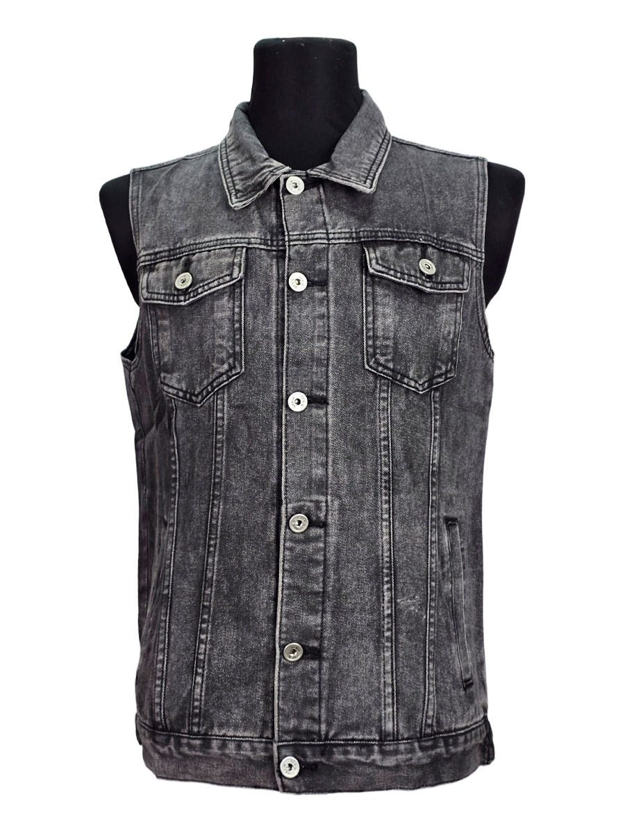 Жилет Джинсовый Серый - фото 1 - rockbunker.ru
