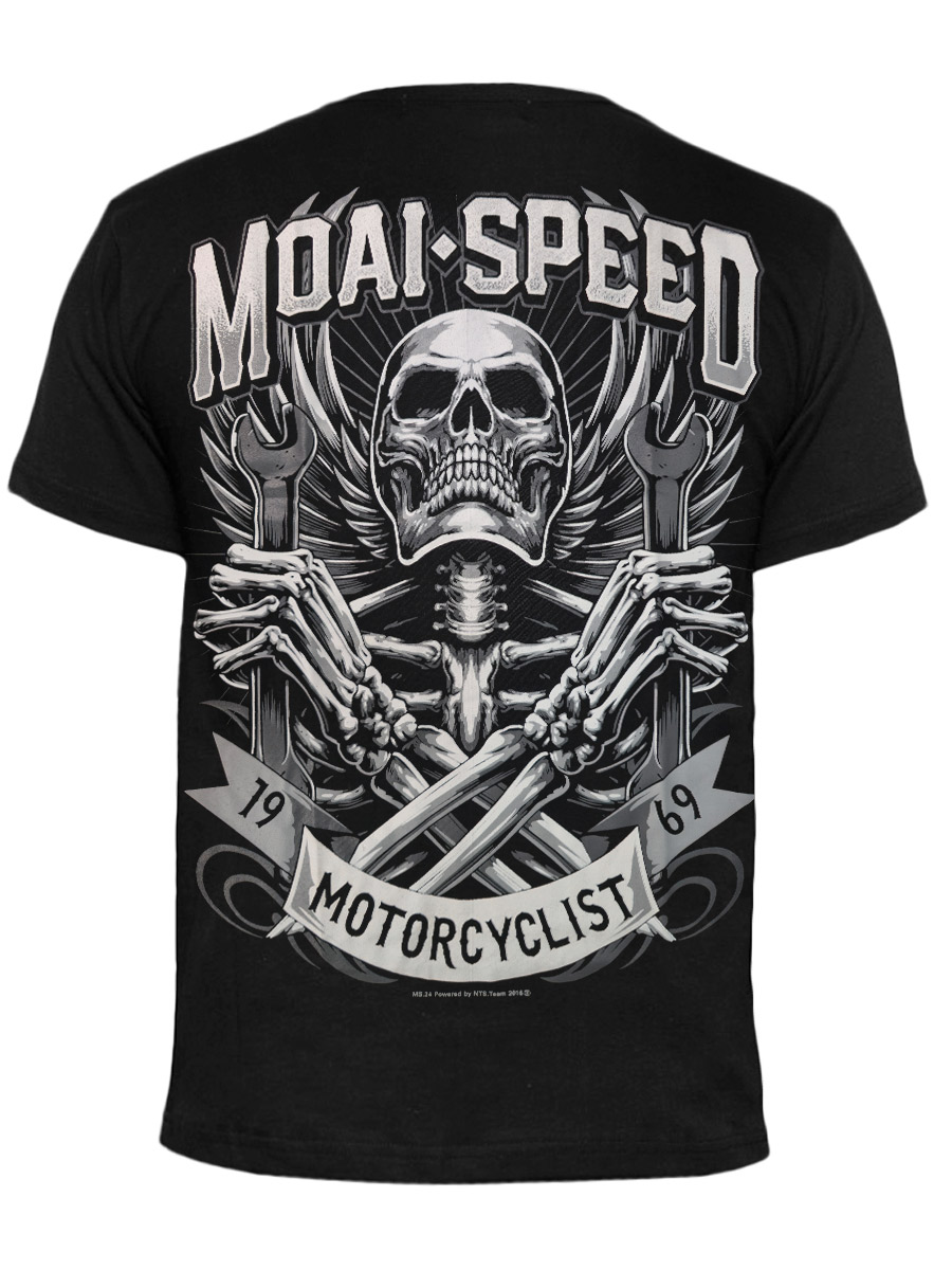Футболка Moai Speed Motorcyclist - фото 1 - rockbunker.ru