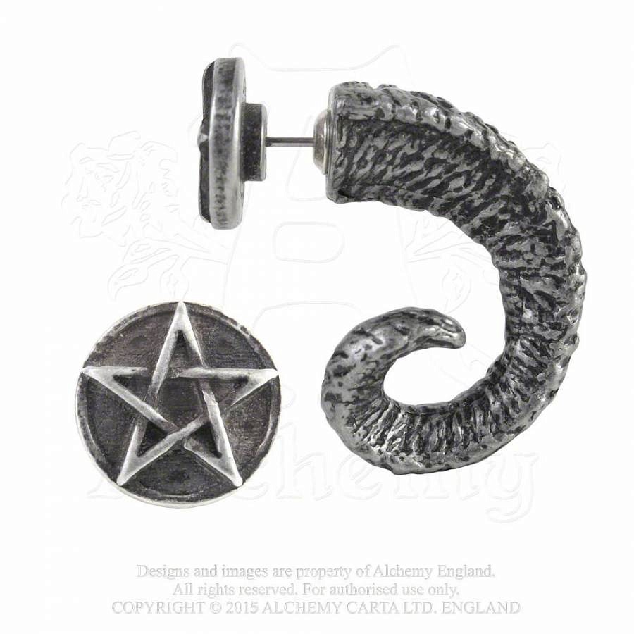 Серьга Alchemy Gothic E356 Magic Rams Horn - фото 1 - rockbunker.ru