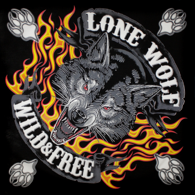Бандана Lone Wolf Wild Free с волком - фото 1 - rockbunker.ru