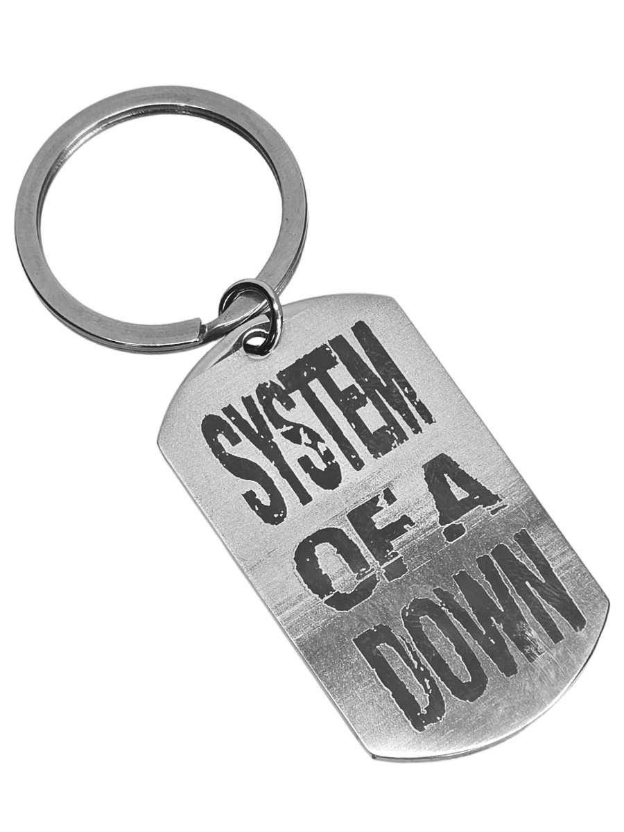 Брелок-жетон RockMerch с гравировкой System Of A Down - фото 1 - rockbunker.ru