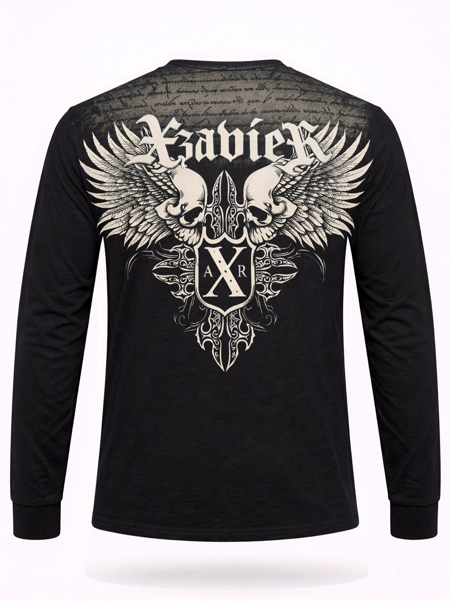 Футболка Xzavier с длинным рукавом Cross Skulls - фото 2 - rockbunker.ru
