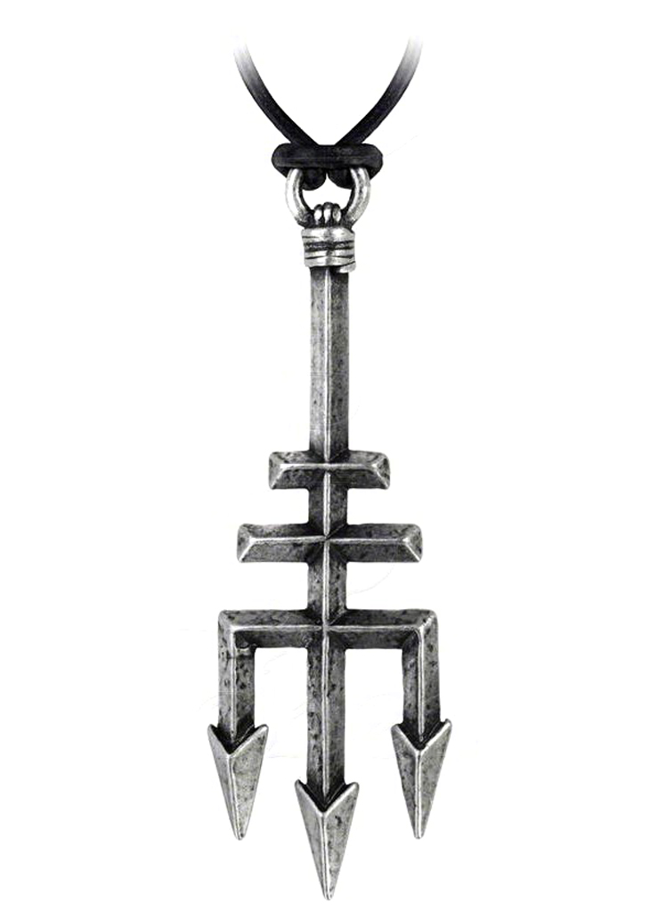 Кулон Alchemy Gothic P686 Black Trinity Trident - фото 1 - rockbunker.ru