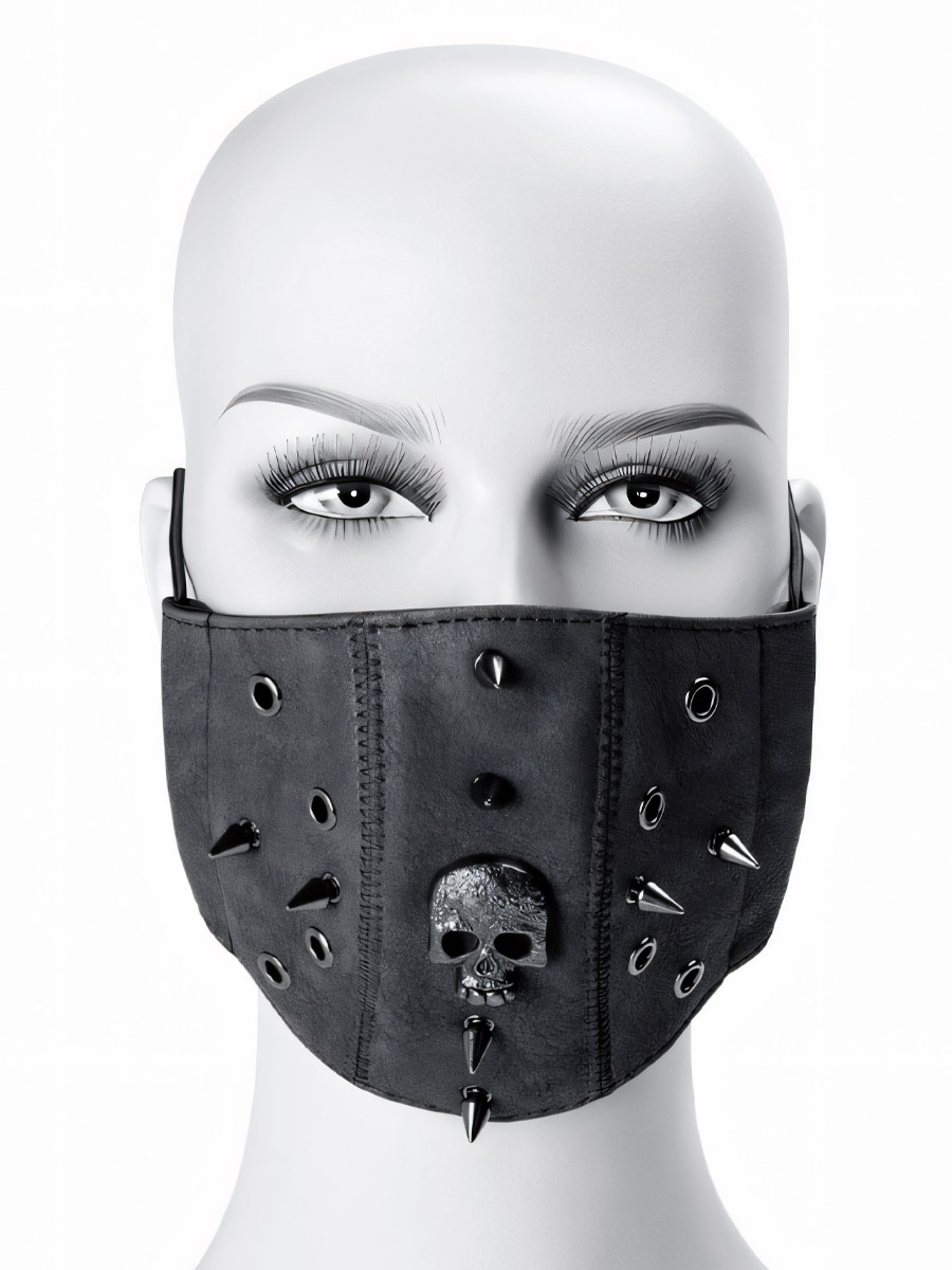 Маска Стимпанк Череп Шипы - фото 2 - rockbunker.ru