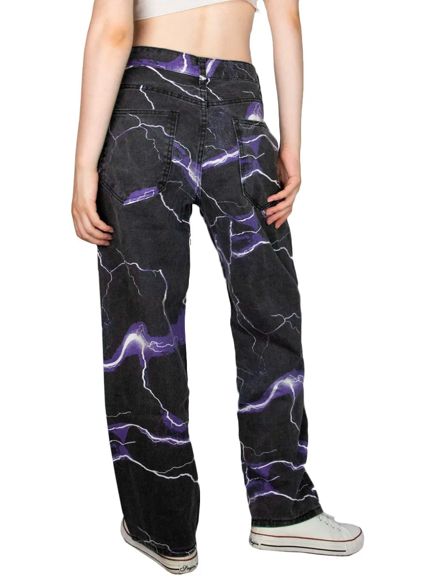 Джинсы фиолетовая молния - фото 3 - rockbunker.ru