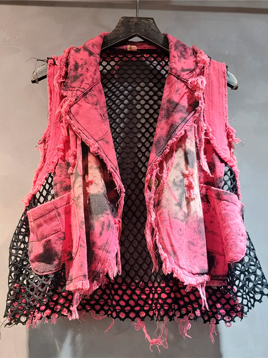 Жилет Oversize Розовый - фото 1 - rockbunker.ru