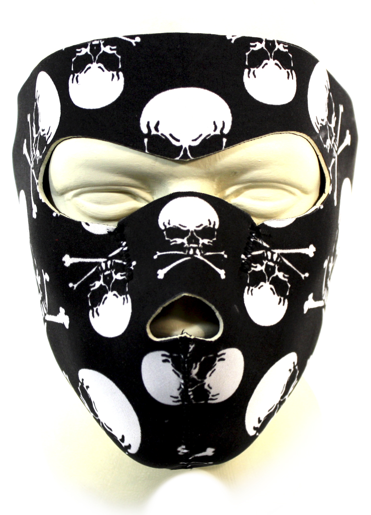 Байкерская маска черепа и кости на все лицо - фото 2 - rockbunker.ru