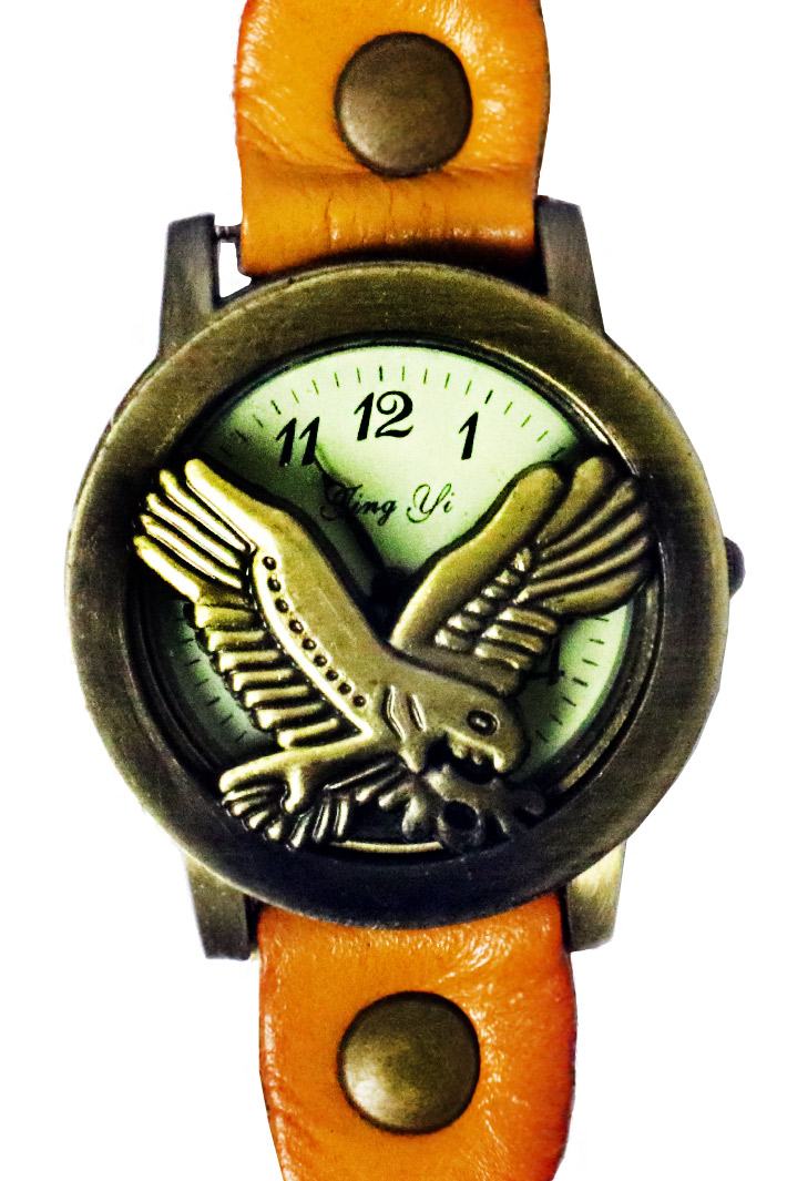 Часы наручные Орел с крышкой оранжевые - фото 2 - rockbunker.ru