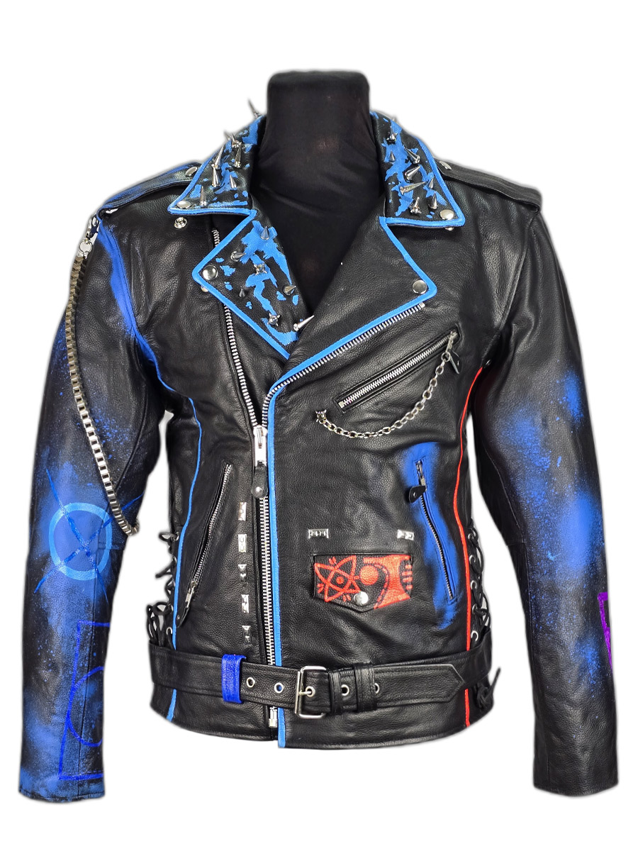 Кастомная косуха кожаная Space - фото 1 - rockbunker.ru