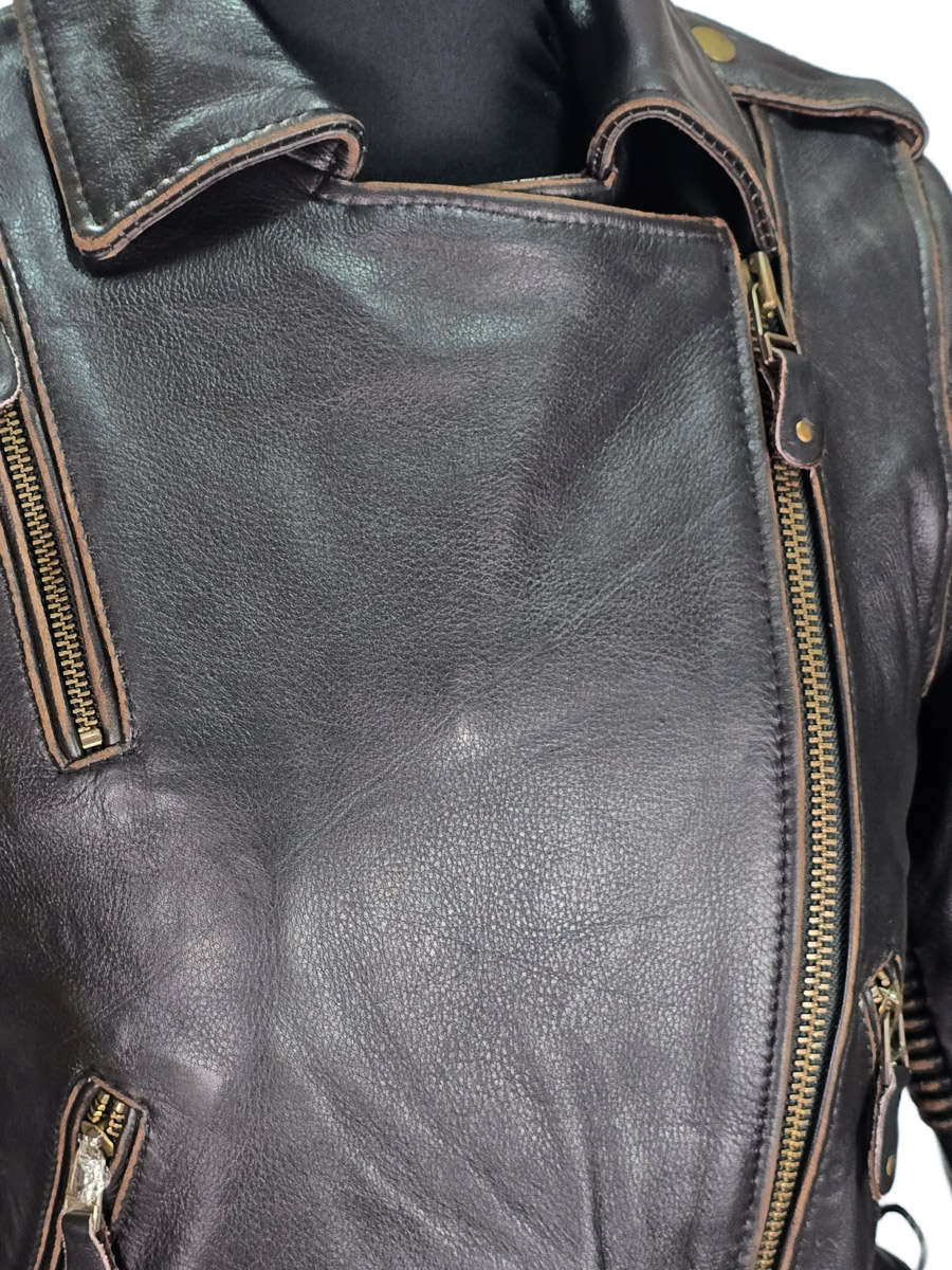 Косуха женская кожаная RockMerch KRM044ИBR - фото 7 - rockbunker.ru