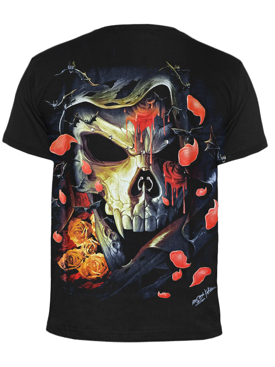 Футболка Rock Chang Vampire Skeleton With Roses - фото 2 - rockbunker.ru