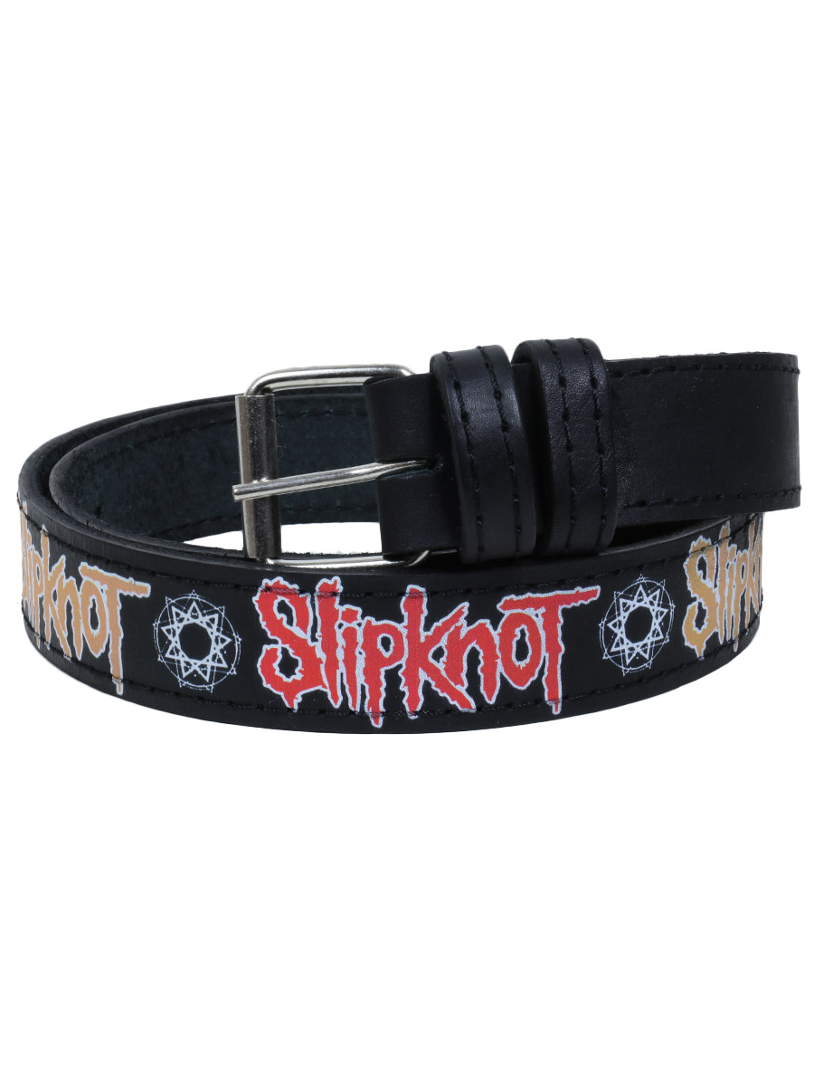 Ремень с аэрографией 35 мм RockMerch Slipknot - фото 1 - rockbunker.ru