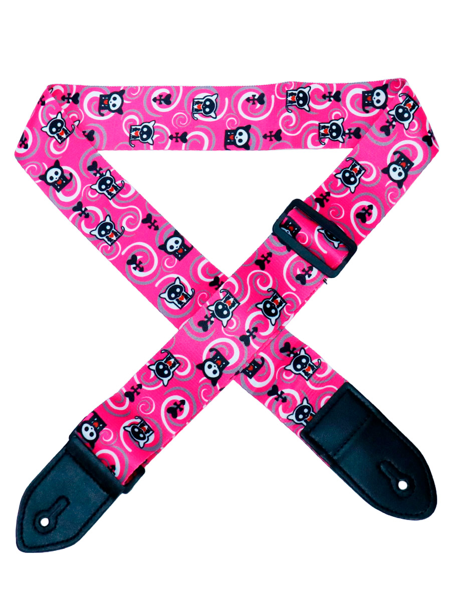 Ремень для гитары шелковый Хэлло Китти - фото 1 - rockbunker.ru