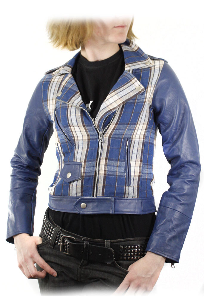 Косуха женская в клетку КСК031 - фото 1 - rockbunker.ru