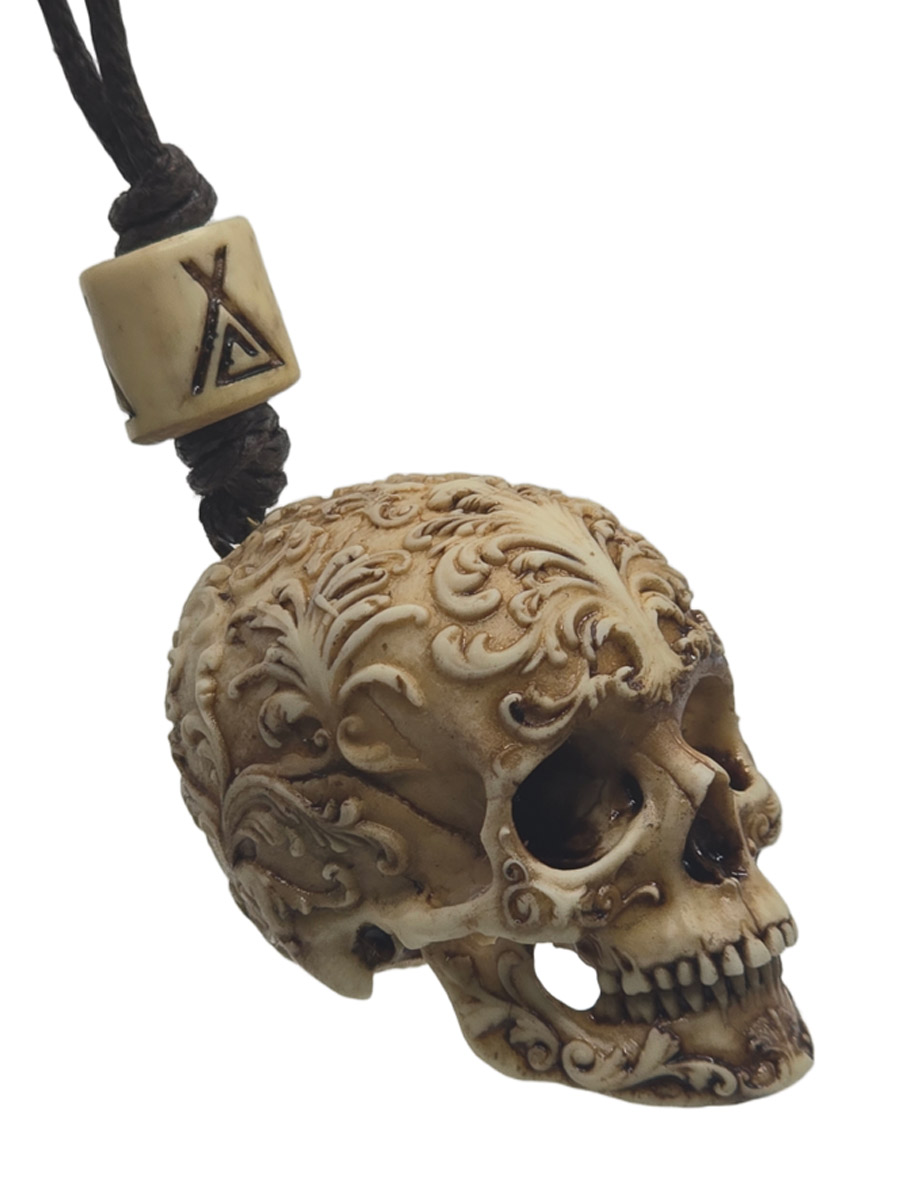 Кулон Череп с узором - фото 1 - rockbunker.ru