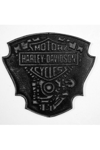 Нашивка кожаная Harley-Davidson чёрная - фото 1 - rockbunker.ru