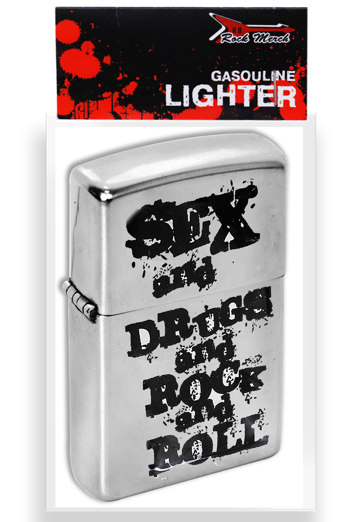 Зажигалка с гравировкой Sex Drugs and Rock n Roll - фото 2 - rockbunker.ru