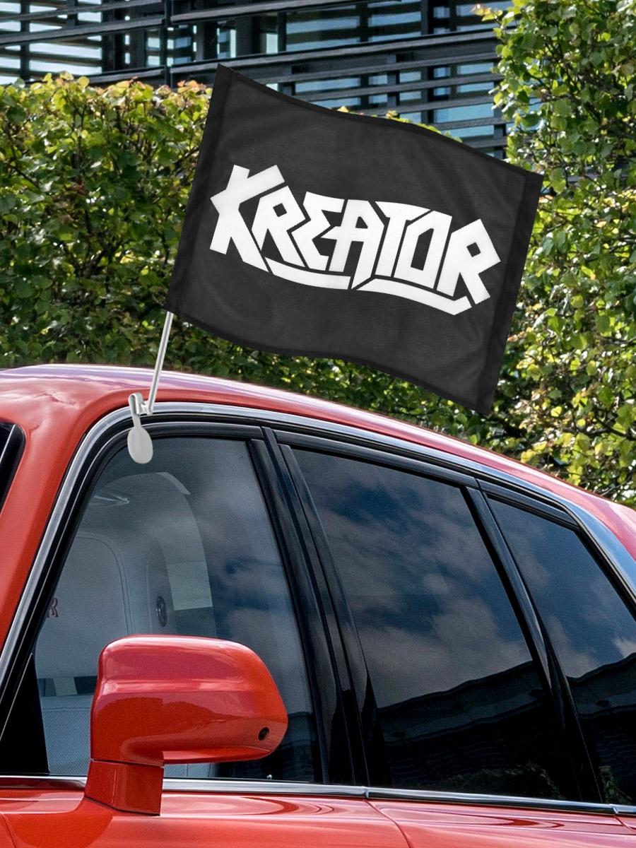 Флаг автомобильный Kreator Logo - фото 3 - rockbunker.ru