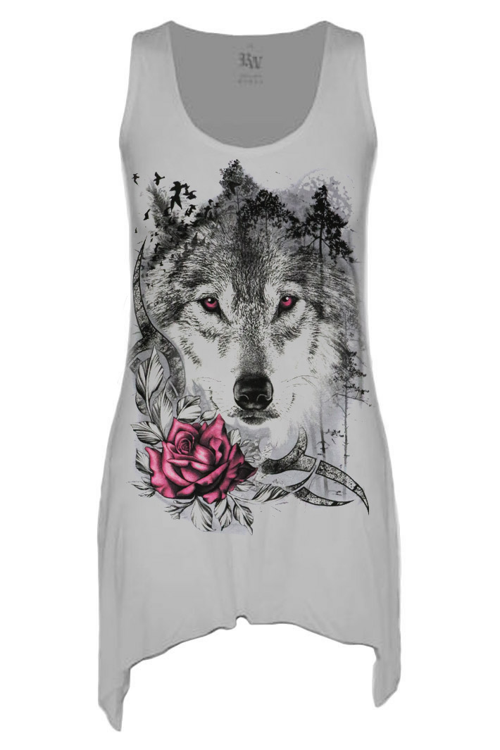 Платье Urbanist Волк с розой - фото 1 - rockbunker.ru