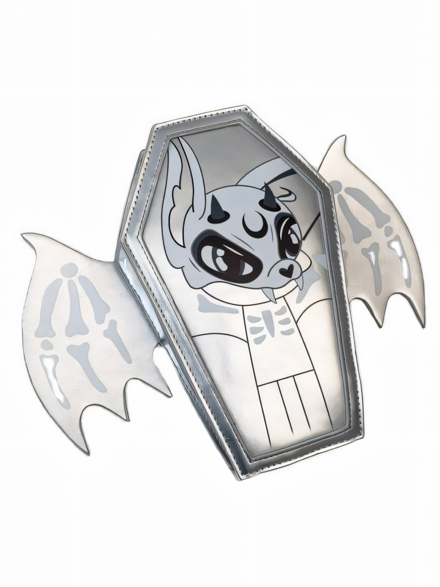 Сумка - Гробик Летучая Мышь серебристая - фото 1 - rockbunker.ru