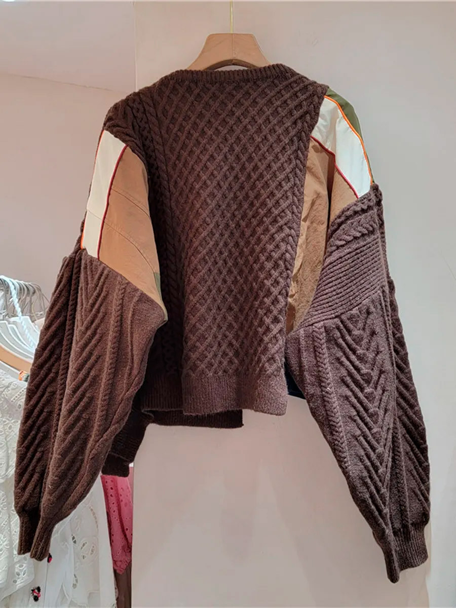 Джемпер Oversize  Коричневый - фото 2 - rockbunker.ru