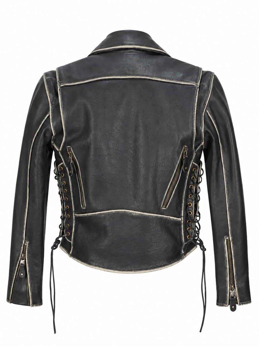 Косуха женская кожаная RockMerch KRM045BR - фото 2 - rockbunker.ru