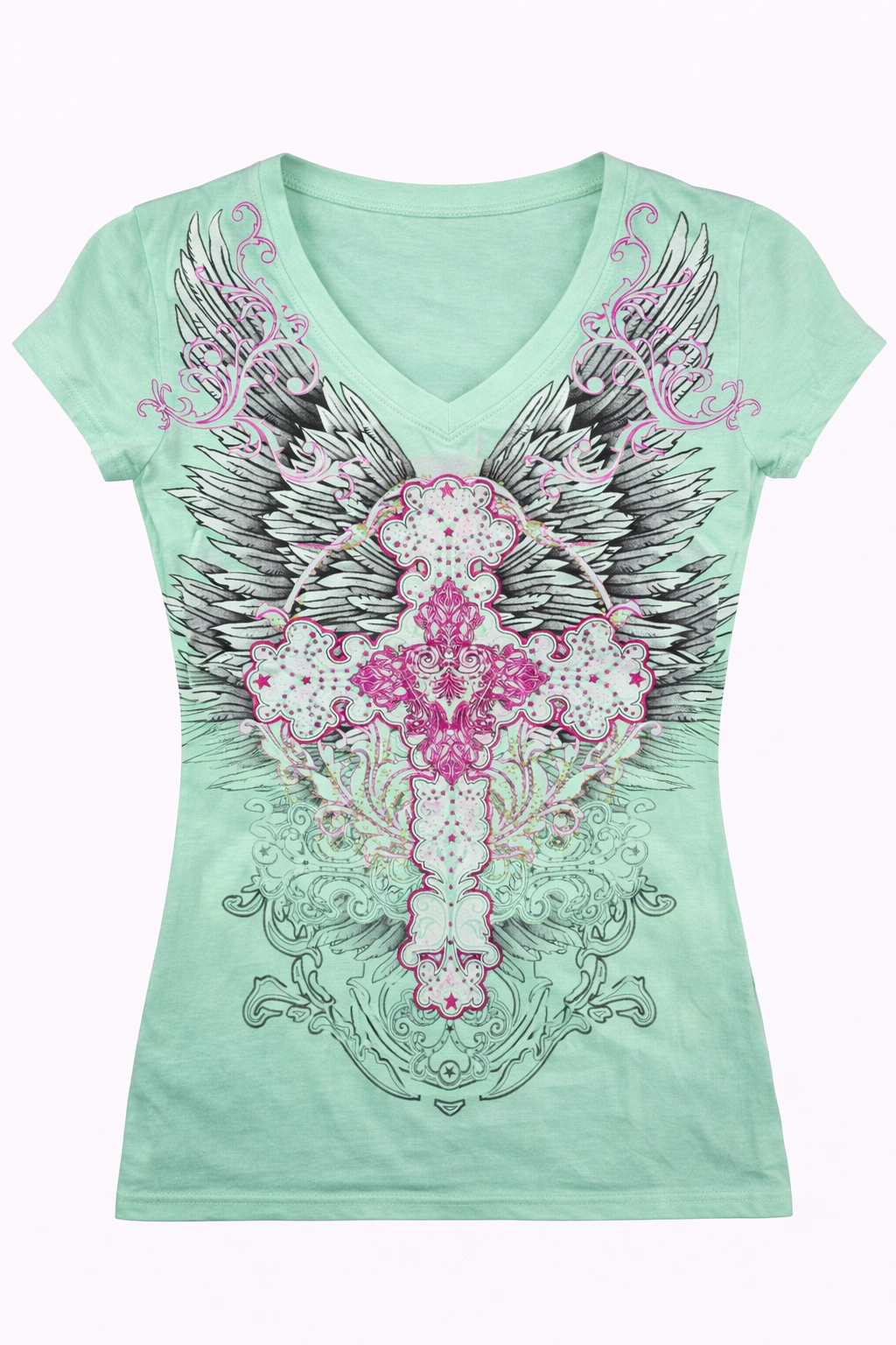 Футболка женская Xzavier AD263MBL-SE Throne Cross - фото 1 - rockbunker.ru