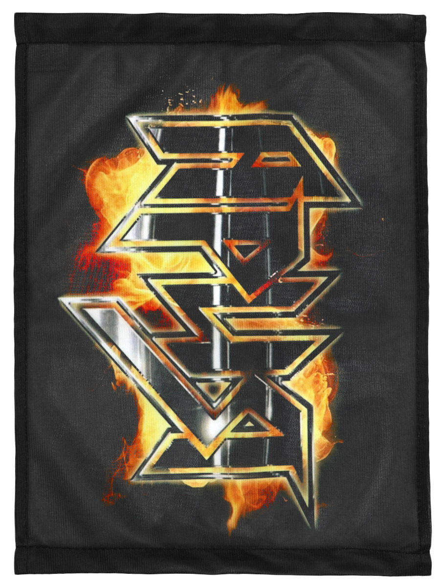 Флаг автомобильный Ария Лого в огне - фото 1 - rockbunker.ru