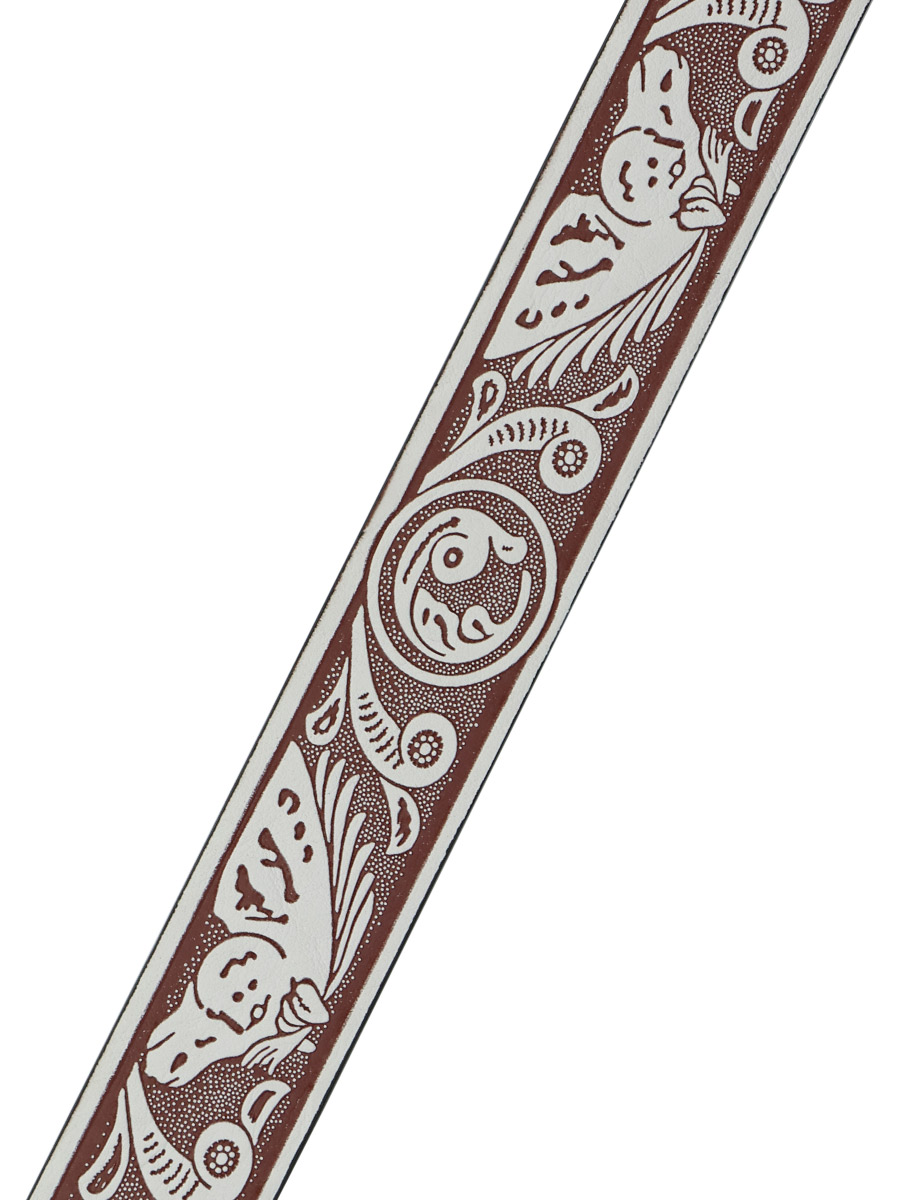 Ремень из экокожи с пряжкой Череп Мотоциклы коричневый - фото 2 - rockbunker.ru