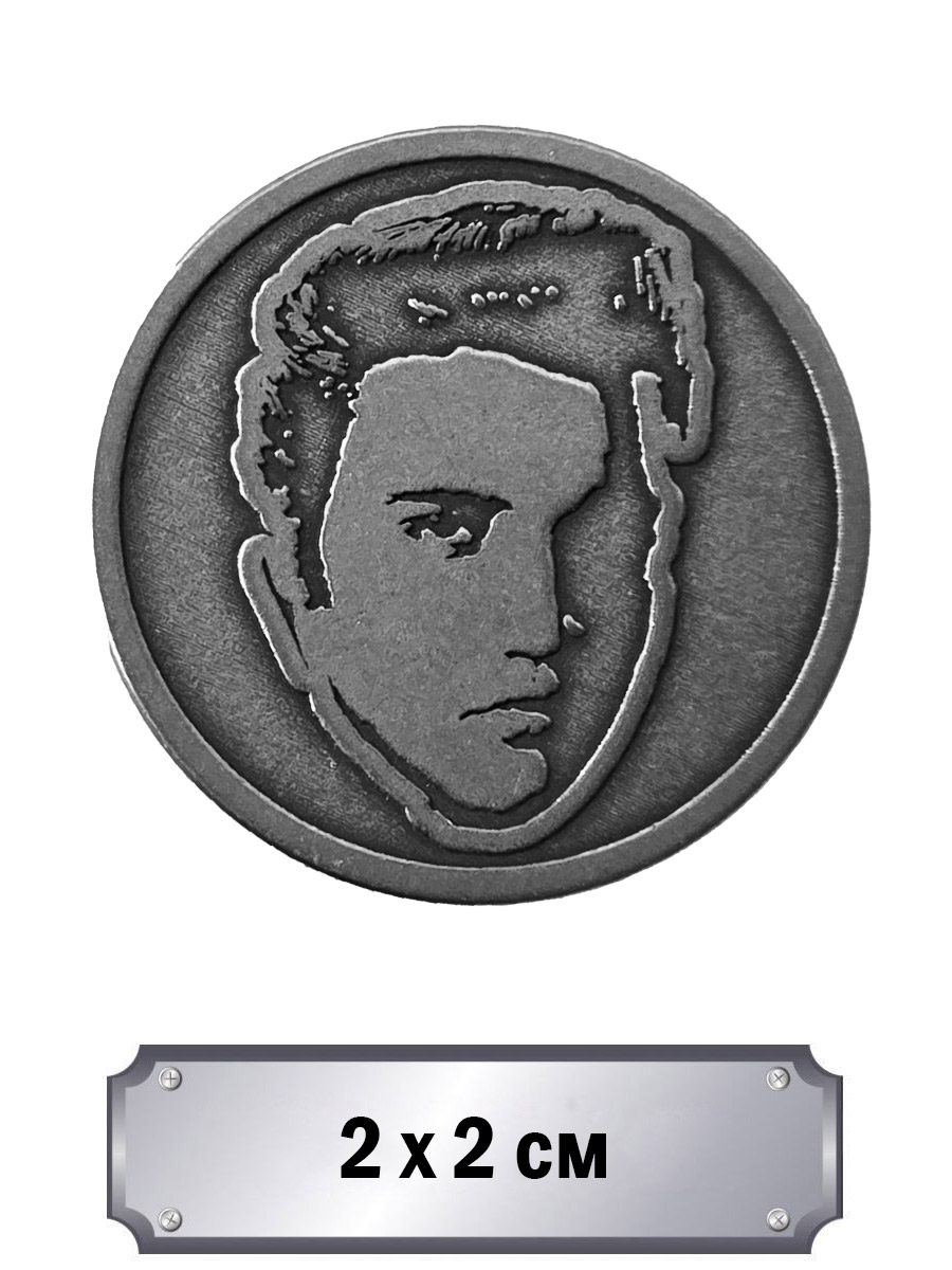 Значок с тиснением Elvis Presley - фото 1 - rockbunker.ru