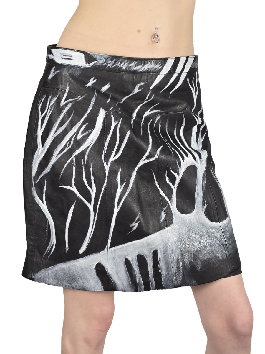 Юбка кастомная кожаная - фото 1 - rockbunker.ru