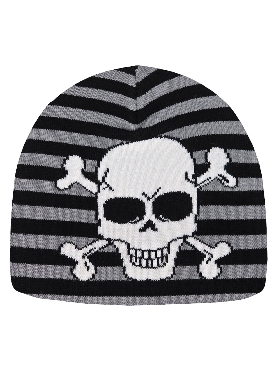 Шапка Роджер Полоска серая - фото 1 - rockbunker.ru