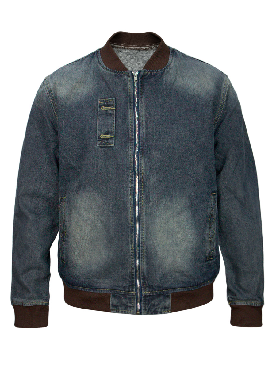 Куртка Джинсовая Синяя на Молнии - фото 1 - rockbunker.ru