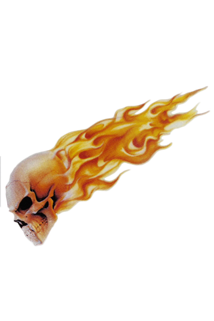 Наклейка-стикер огненный череп - фото 1 - rockbunker.ru