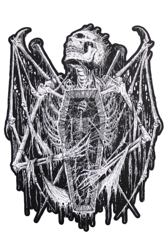 Наклейка-стикер Скелет с гробом - фото 1 - rockbunker.ru